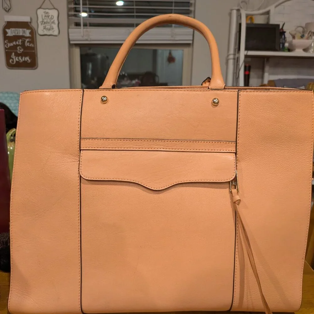 Rebecca Minkoff Morning After (MAB) Large Leather Tote in a gorgeous blush/Salmo